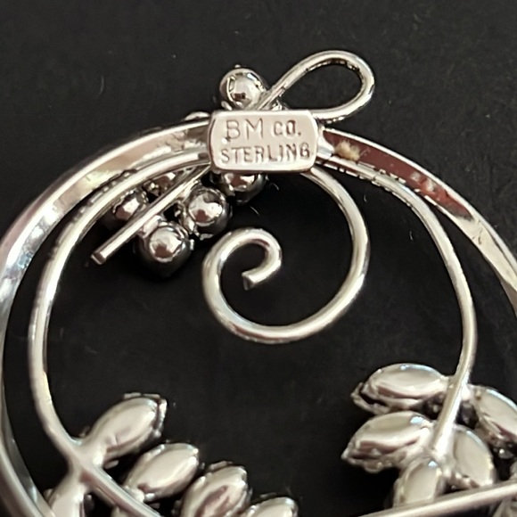 Sterling ART DECO 925 RHINESTONE BROOCH/PENDANT - Picture 6 of 9